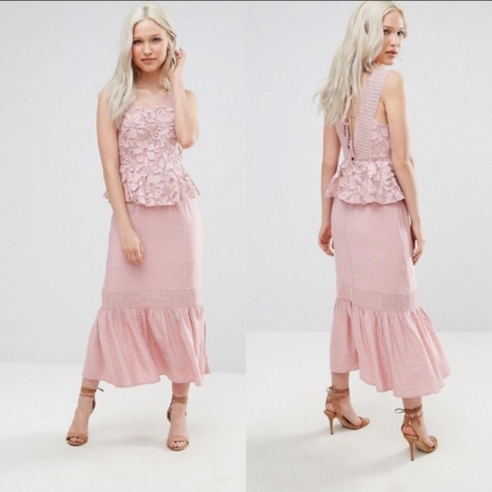 Dusty rose peplum dress